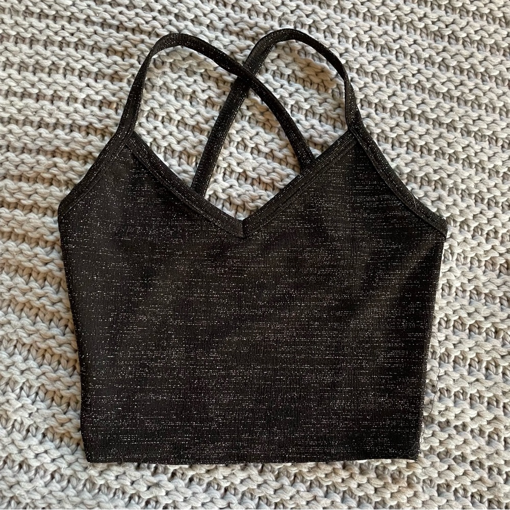F21 Cross Over Shimmer Cropped Top 🤍